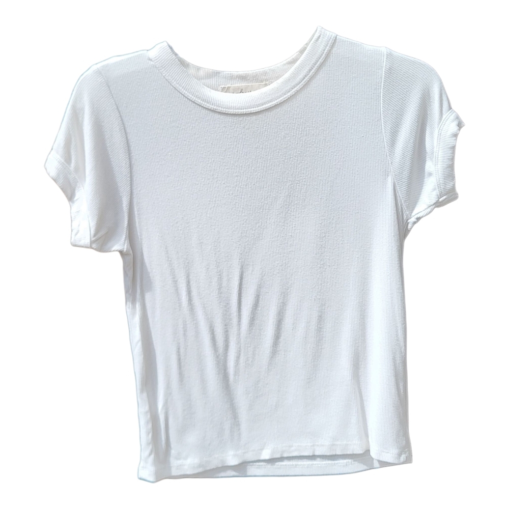 Audrey 3+1 Classic Womens White Ribbed T-Shirt